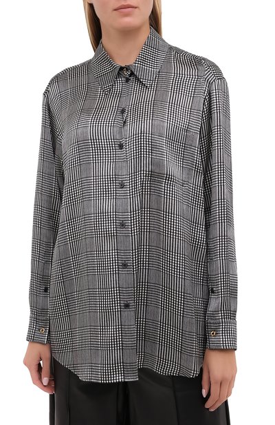 Шелковая рубашка BURBERRY серого цвета по цене 132000 руб., арт. 8030903, фото 3 Шелковая рубашка BURBERRY, арт. 8030903, фото 3