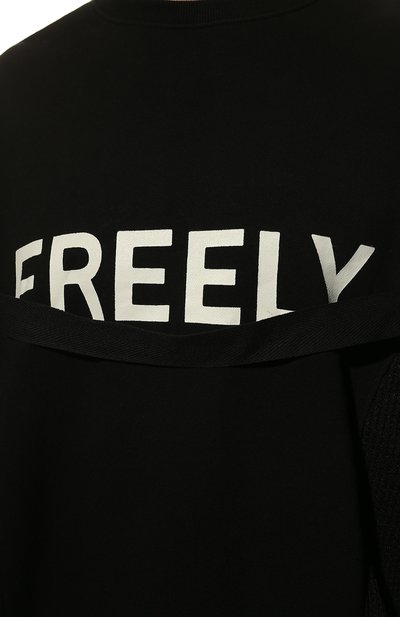 Хлопковый свитшот TEE LIBRARY черного цвета по цене 18100 руб., арт. TBF-0S-27, фото 5 Хлопковый свитшот TEE LIBRARY, арт. TBF-0S-27, фото 5