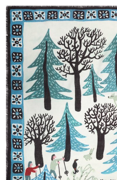 Палантин зимняя деревня GOURJI голубого цвета по цене 33970 руб., арт. 91233522/6144114, фото 3 Палантин зимняя деревня GOURJI, арт. 91233522/6144114, фото 3