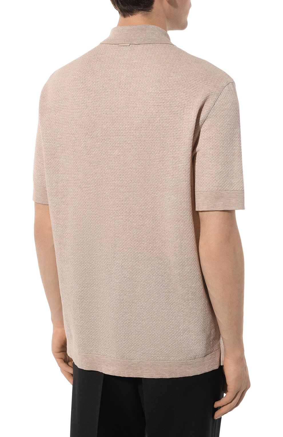 Поло из хлопка и льна ZEGNA, арт. UD372A7/D727, фото 4