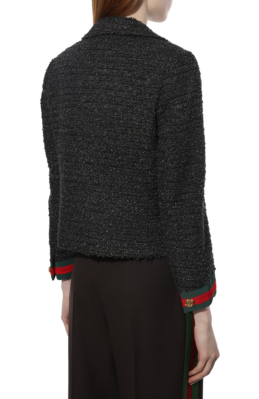Двубортный жакет GUCCI темно-серого цвета по цене 285120 руб., арт. 674335/ZAHVT, фото 4 Двубортный жакет GUCCI, арт. 674335/ZAHVT, фото 4