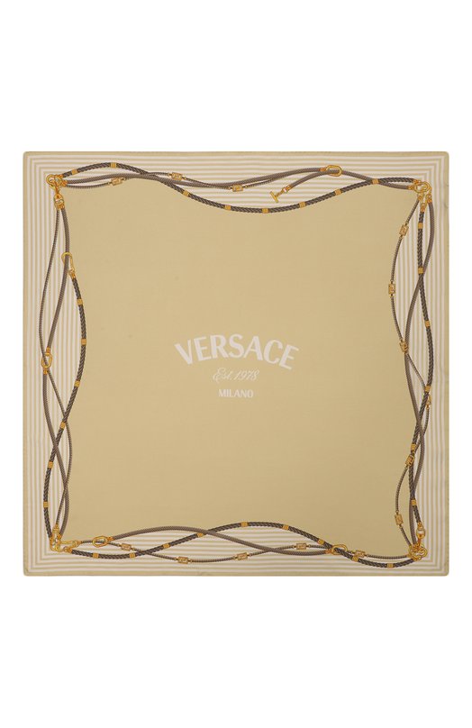Шелковый платок Versace 1001600/1A10225 Бежевый  1001600/1A10225 Фото 4