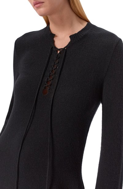 Шерстяное платье ANN DEMEULEMEESTER черного цвета по цене 107500 руб., арт. B0013527/KN073, фото 4 Шерстяное платье ANN DEMEULEMEESTER, арт. B0013527/KN073, фото 4