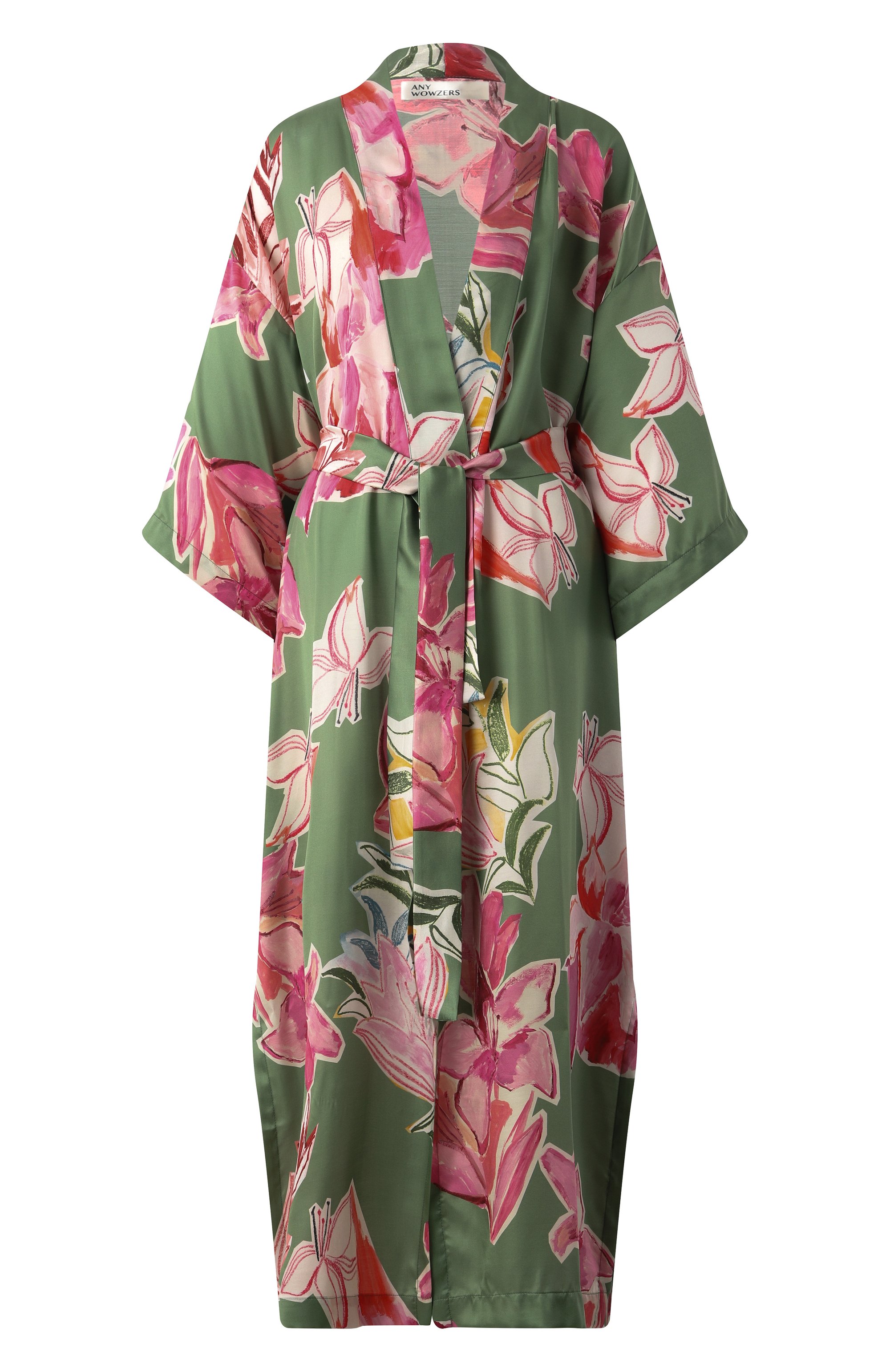 Халат из хлопка и шелка ANY WOWZERS, арт. ROBE01-MAXI-LILG, фото 1