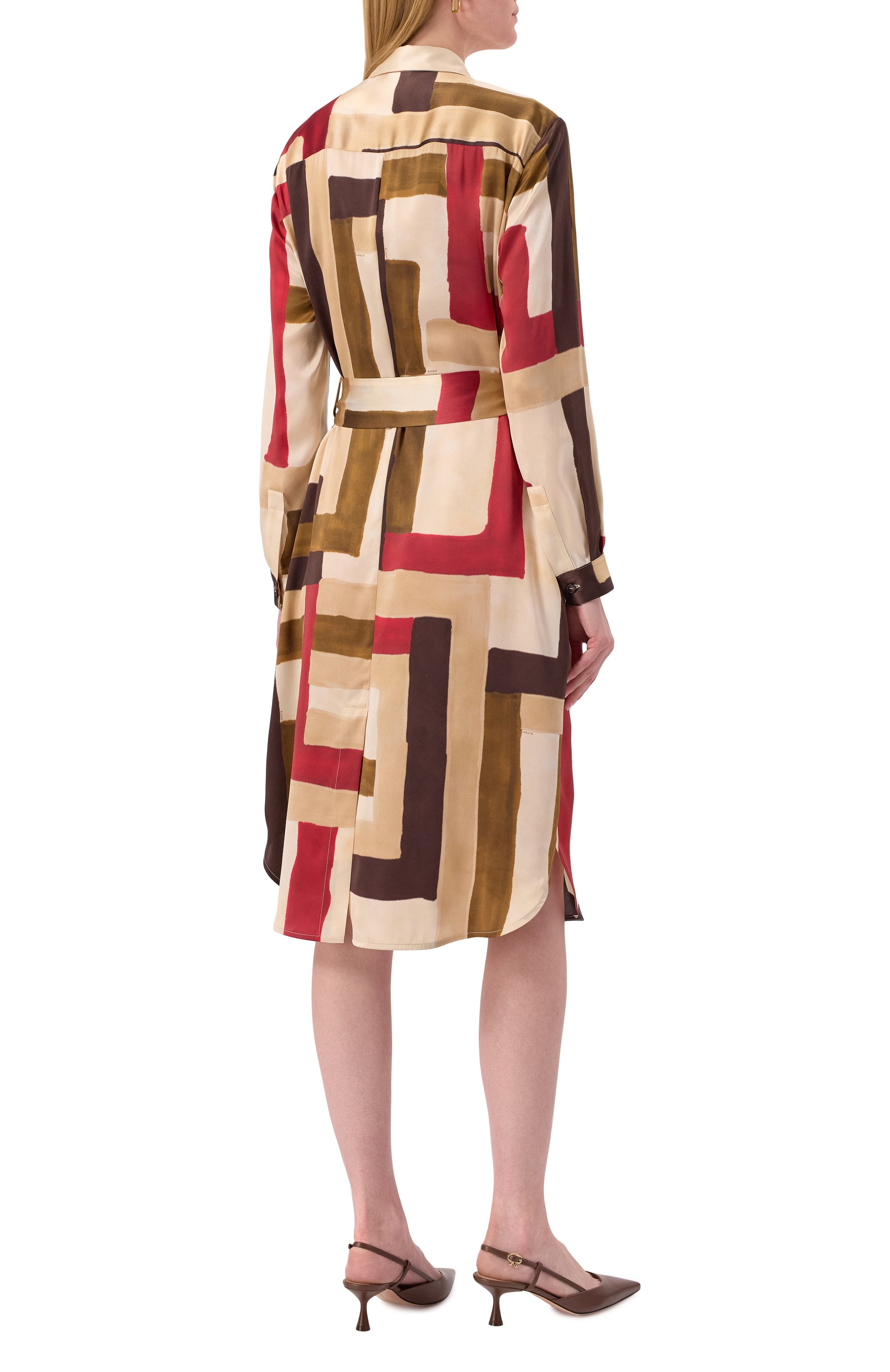 Атласное платье KITON, арт. D57304K0926E09, фото 4