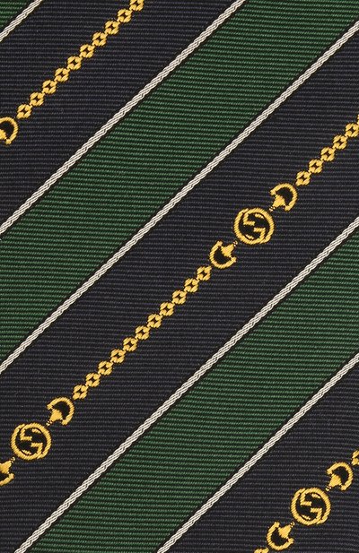 Шелковый галстук GUCCI зеленого цвета по цене 28800 руб., арт. 643929/4E002, фото 3 Шелковый галстук GUCCI, арт. 643929/4E002, фото 3