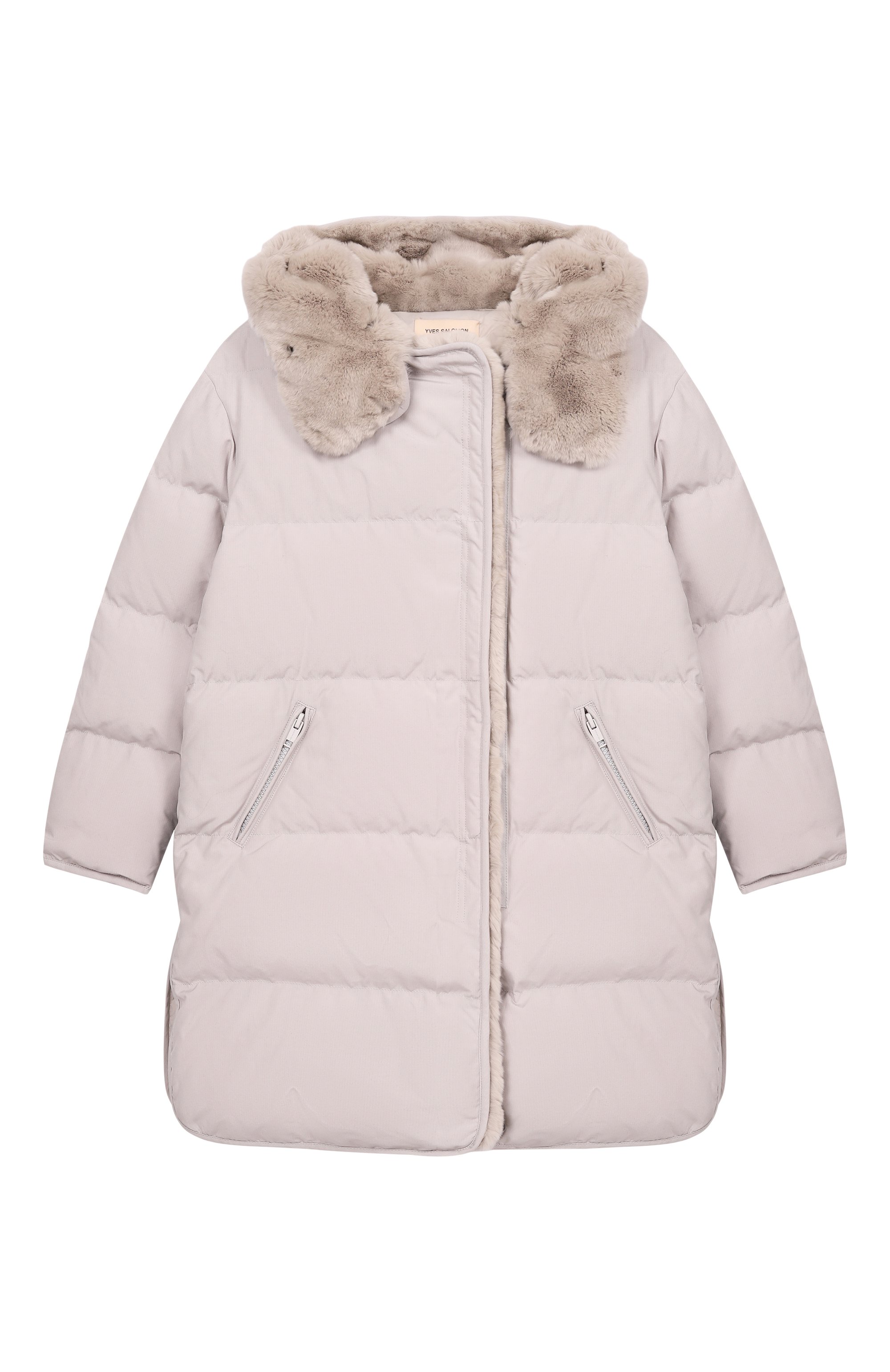 Пуховое пальто с отделкой из кролика YVES SALOMON ENFANT, арт. 26WEM905XXJ06X_001, фото 1