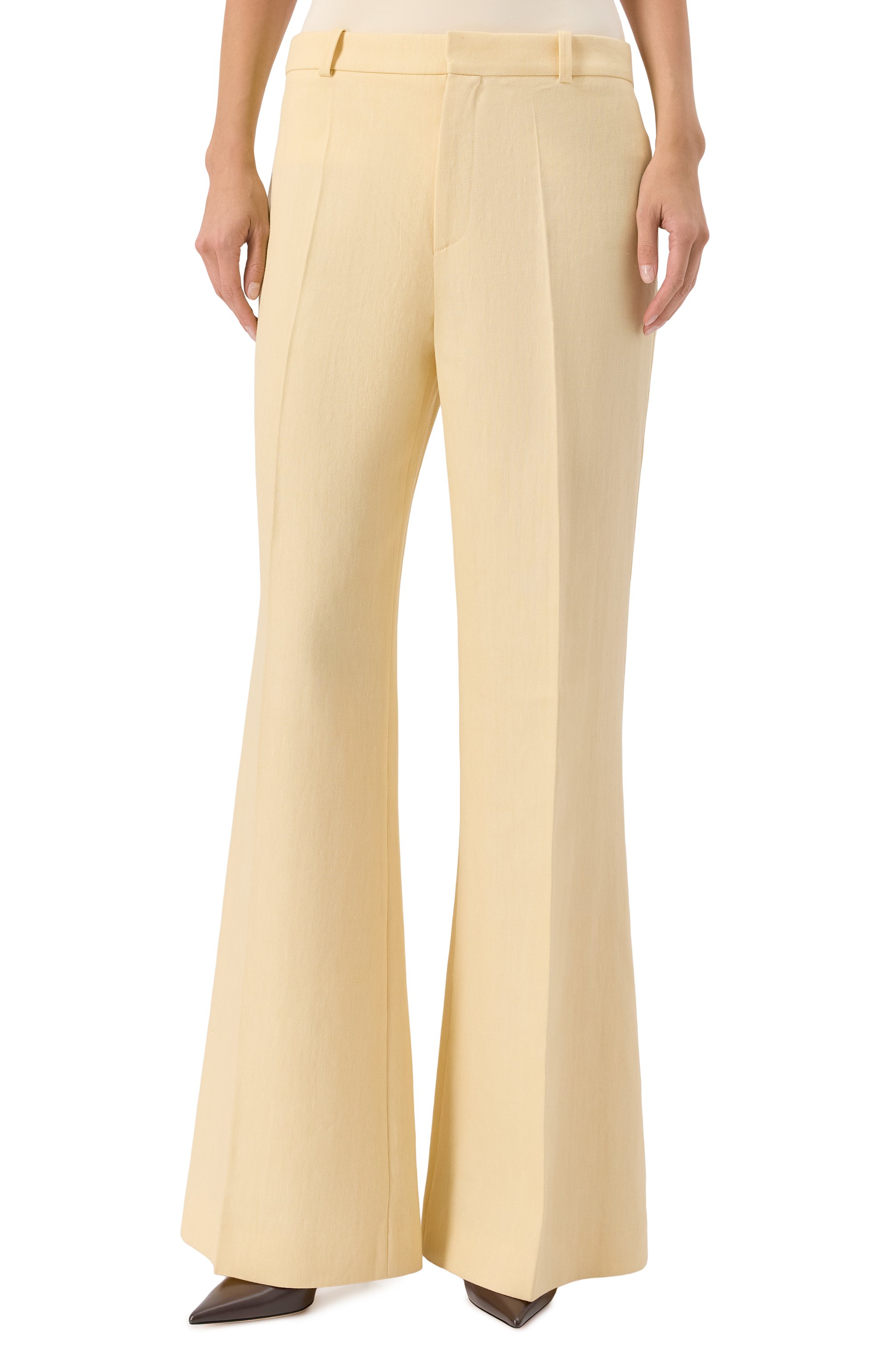 Брюки CHLOÉ кремового цвета по цене 167500 руб., арт. CH25UPA15434, фото 3 Брюки CHLOÉ, арт. CH25UPA15434, фото 3