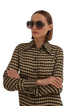 Женские солнцезащитные очки DIOR EYEWEAR черного цвета, арт. DI0RB0BBY S1U B5AE | Фото 2 (Тип очков: С/з; Нос: Не проставлено; Региональные ограничения белый список (Axapta Mercury): Не проставлено; Материал: Металл; Оптика Гендер: оптика-женское; Очки форма: Квадратные)