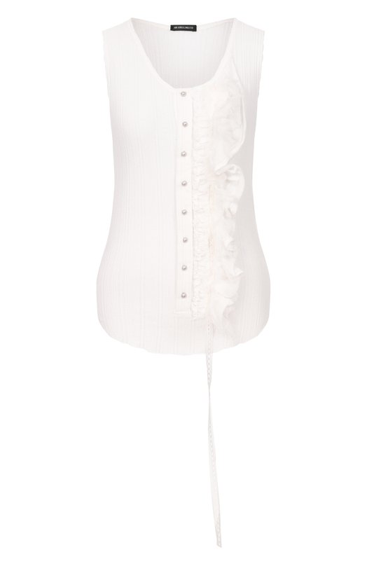 Хлопковая майка Ann Demeulemeester B0013947/FA736 Белый B0013947/FA736