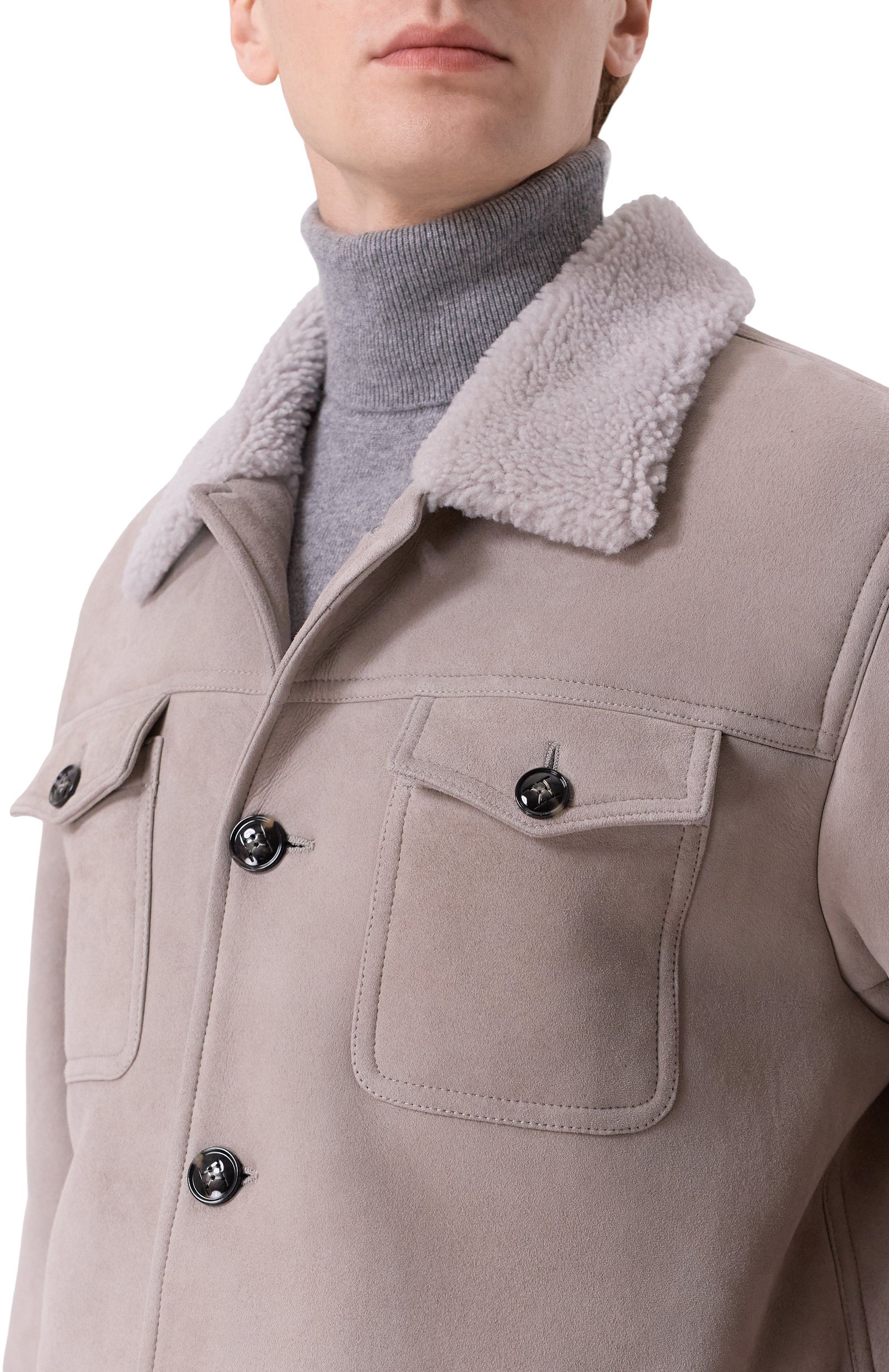 Дубленка из овчины KITON светло-серого цвета по цене 1470000 руб., арт. UW2247V0418H08, фото 5 Дубленка из овчины KITON, арт. UW2247V0418H08, фото 5