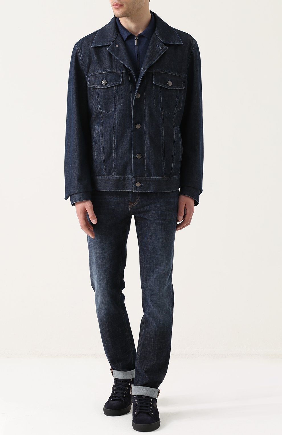 Джинсовая куртка на пуговицах с контрастной прострочкой BRIONI, арт. SLPF/PZD02, фото 2