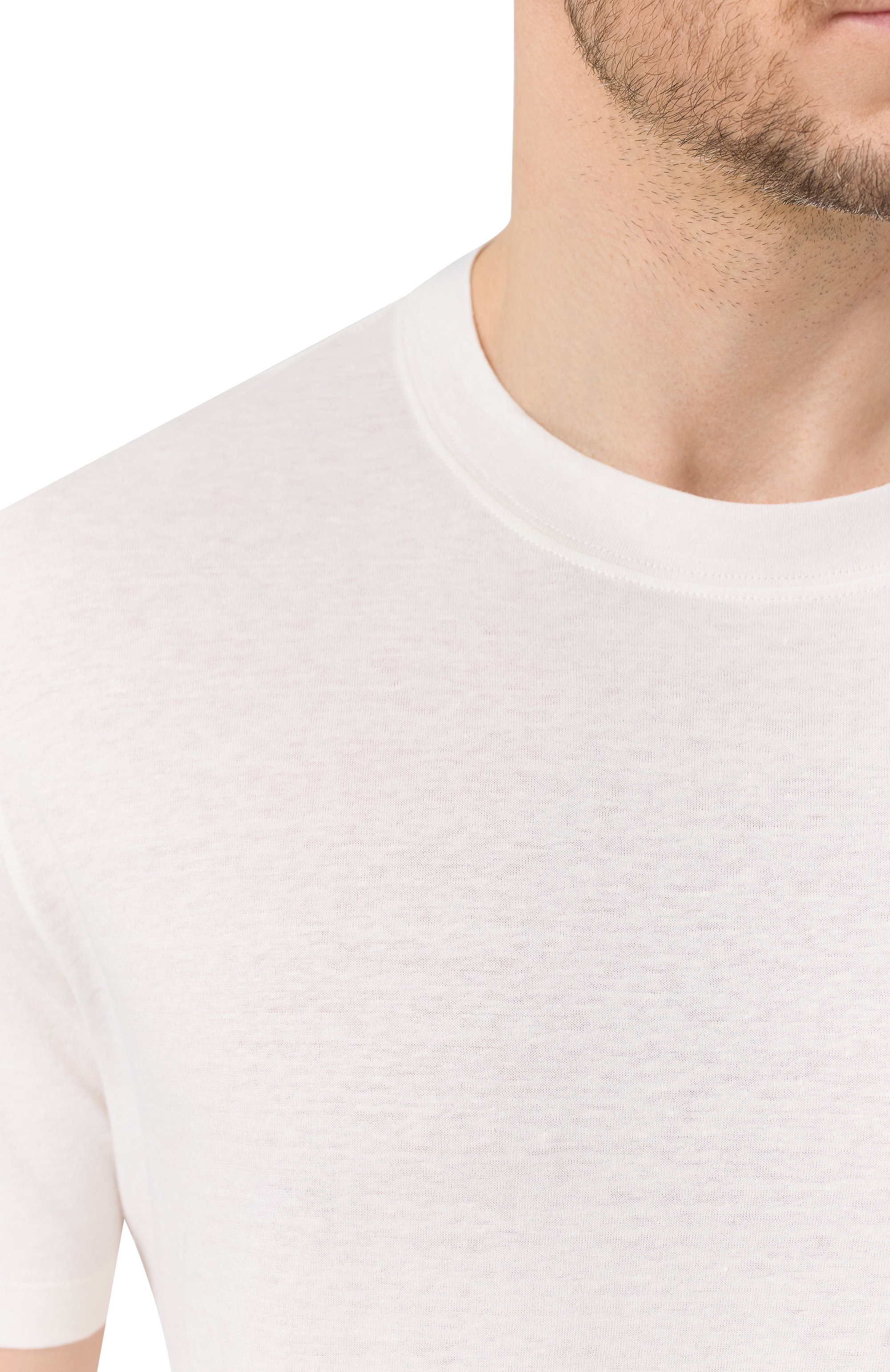 Футболка изо льна и хлопка BRUNELLO CUCINELLI, арт. MW8351308, фото 5