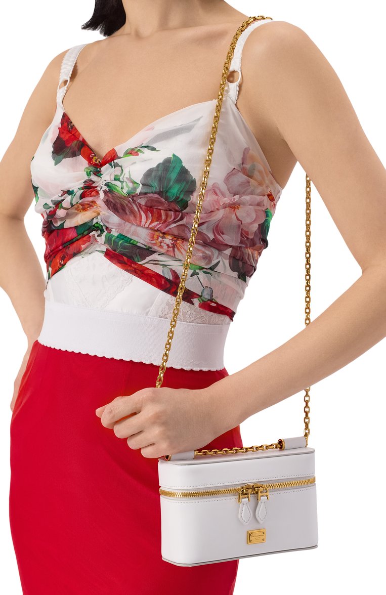 Женская сумка sicily DOLCE & GABBANA белого цвета, арт. BB7800/B7321 | Фото 2 (Материал: Натуральная кожа; Ремень/цепочка: На ремешке; Размер: mini; Автоматизация ТО: Проставлено; Автоматизация состава: Проставлено)