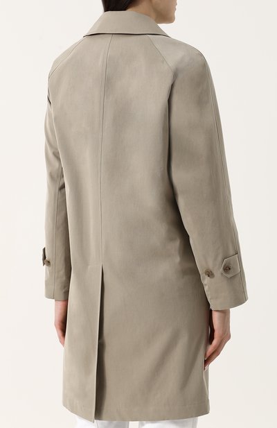 Однотонное хлопковое пальто прямого кроя BURBERRY, арт. 4073793, фото 4