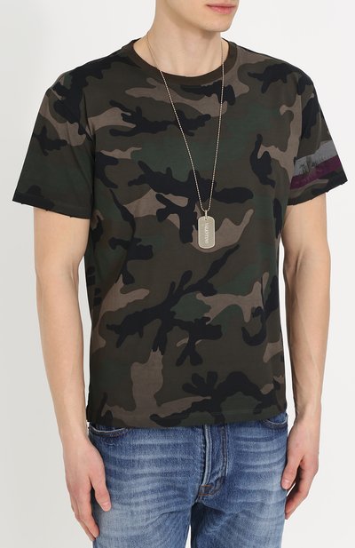 Хлопковая футболка с камуфляжным принтом VALENTINO, арт. MV0MG07U/46U, фото 3