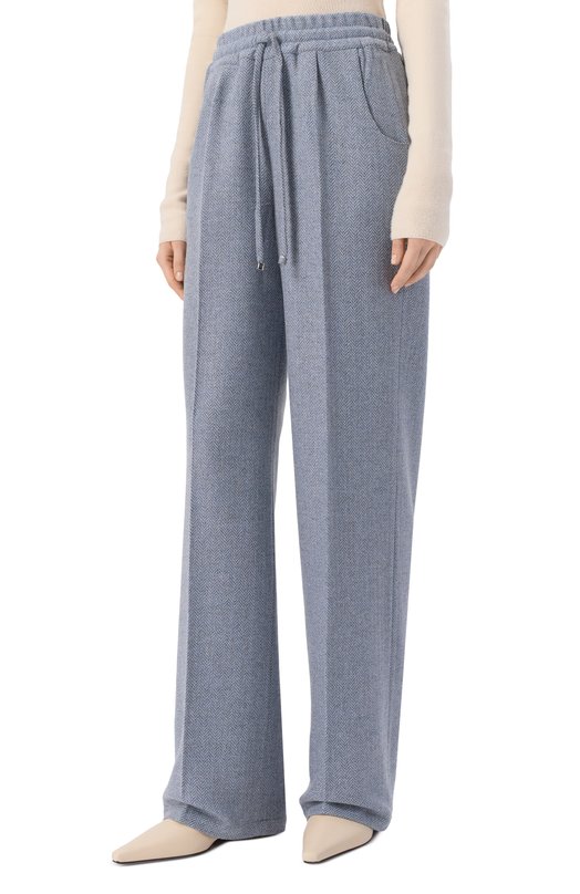 Шерстяные брюки Kiton D48122S0692002 Голубой  D48122S0692002 Фото 3