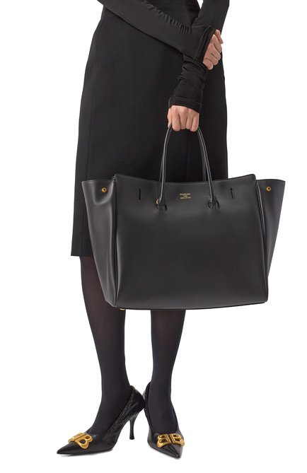Женская сумка-тоут hampton BALENCIAGA черного цвета, арт. 813354/2ABAV | Фото 2 (Материал: Натуральная кожа; Материал сплава: Проставлено; Драгоценные камни: Проставлено; Размер: large; Ремень/цепочка: На ремешке)