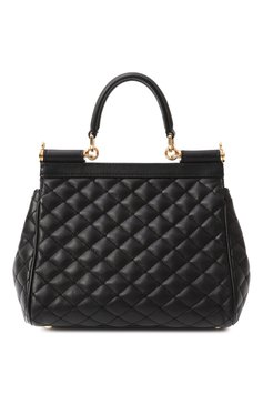 Женская сумка sicily medium DOLCE & GABBANA черного цвета, арт. BB6003/AV967 | Фото 6 (Драгоценные камни: Проставлено; Материал сплава: Проставлено; Материал: Натуральная кожа; Размер: medium; Ремень/цепочка: На ремешке)