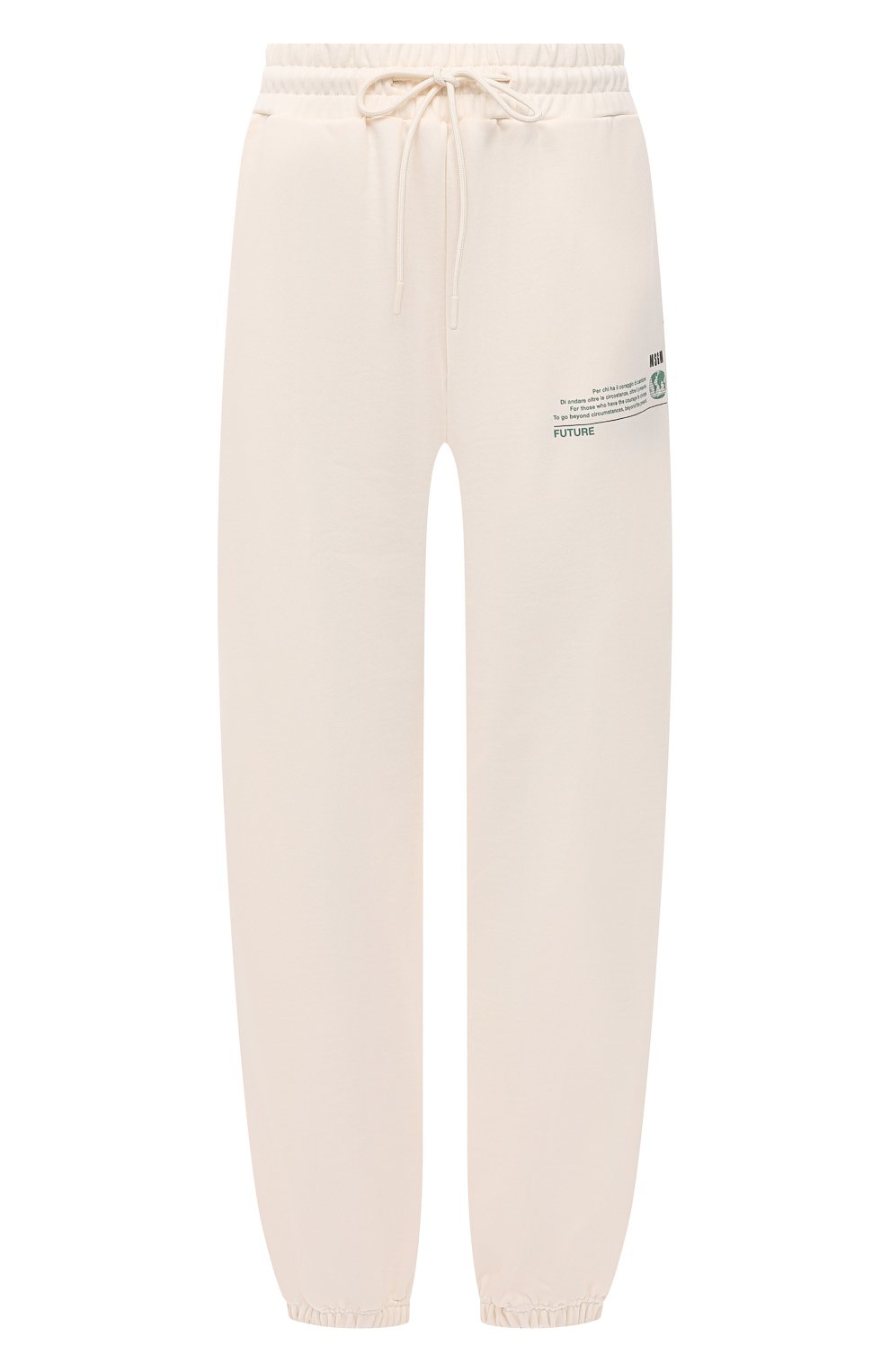 Хлопковые джоггеры MSGM светло-бежевого цвета по цене 33950 руб., арт. 3041MDP90 217119, фото 1 Хлопковые джоггеры MSGM, арт. 3041MDP90 217119, фото 1
