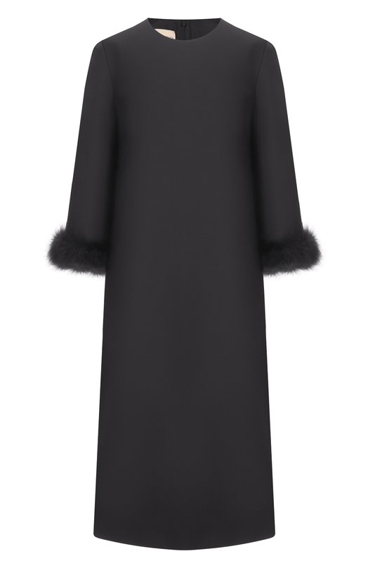 Платье из шерсти и шелка Valentino 8B3VAJJ0/1CF Чёрный 8B3VAJJ0/1CF