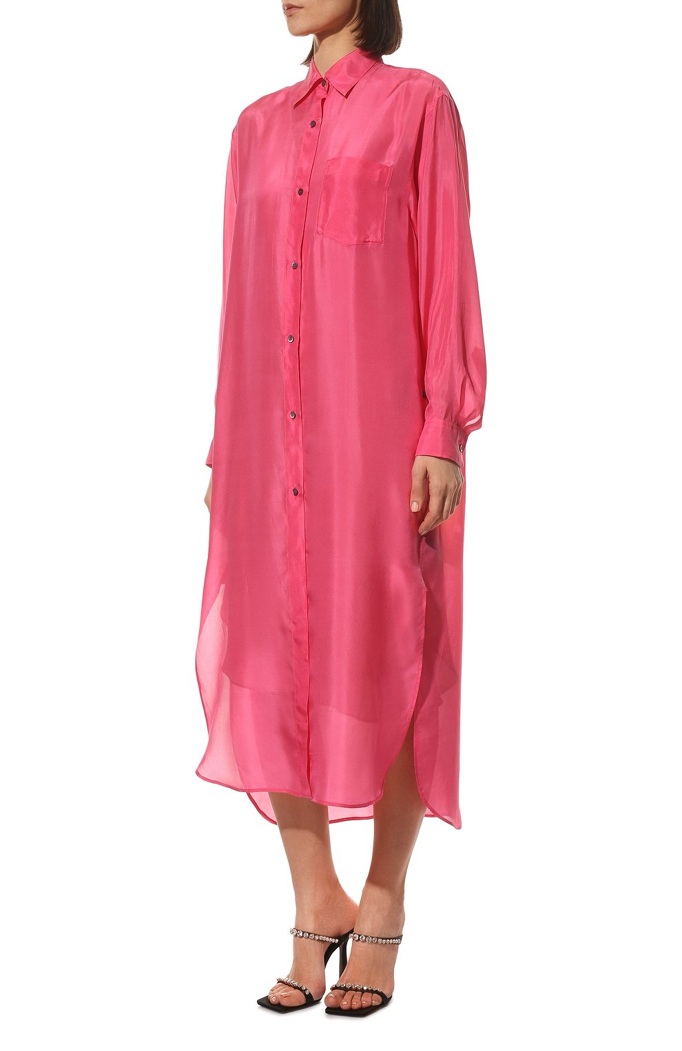 Шелковое платье DRIES VAN NOTEN фуксия цвета по цене 88400 руб., арт. 221-011033-4170, фото 3 Шелковое платье DRIES VAN NOTEN, арт. 221-011033-4170, фото 3