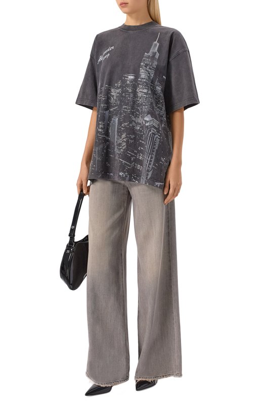 Хлопковая футболка Alexander Wang UCC3251843 Серый  UCC3251843 Фото 2