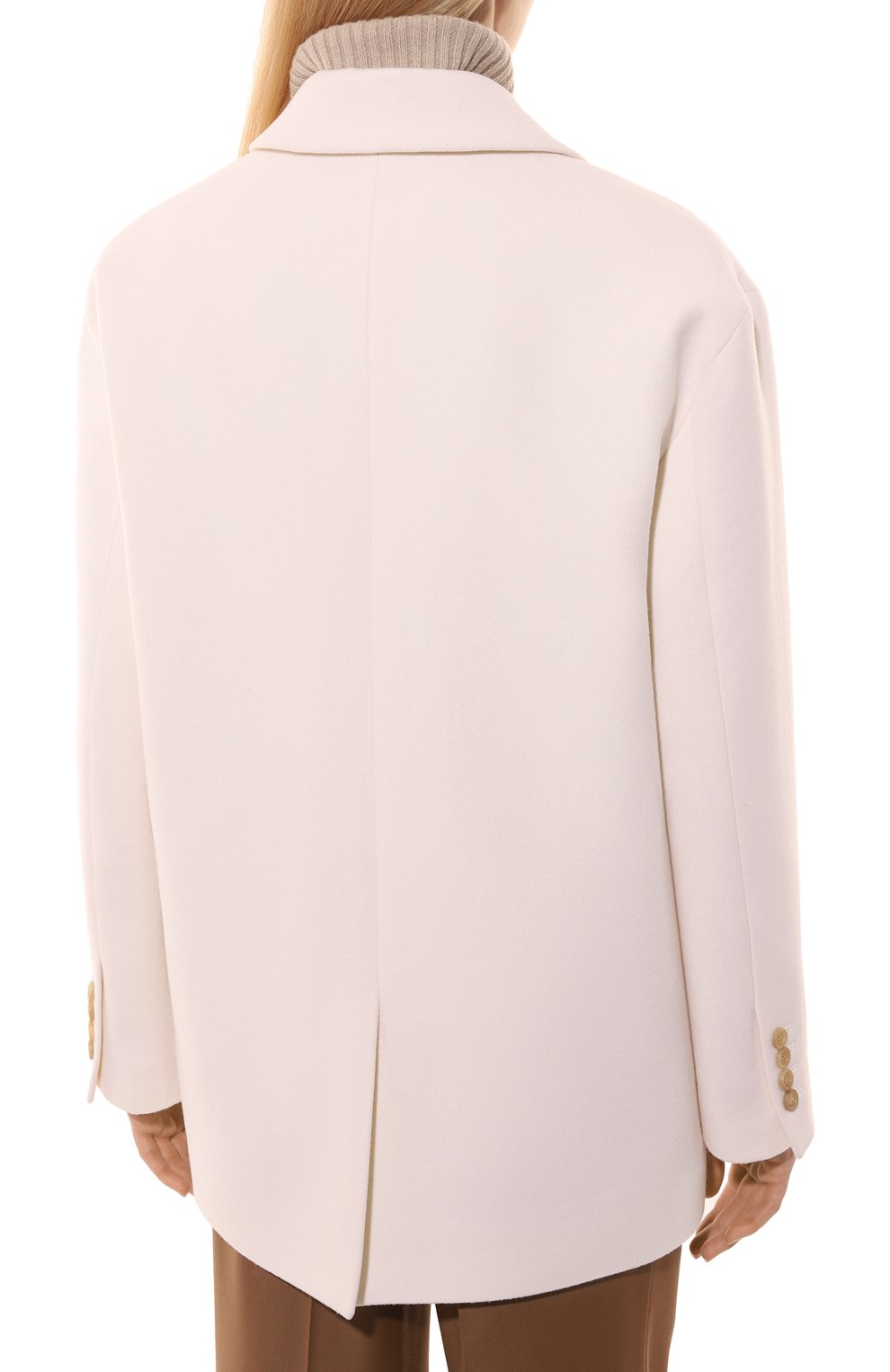 Шерстяное полупальто SASHAVERSE молочного цвета по цене 194400 руб., арт. CT013/CLM/1408.101/W25, фото 4 Шерстяное полупальто SASHAVERSE, арт. CT013/CLM/1408.101/W25, фото 4