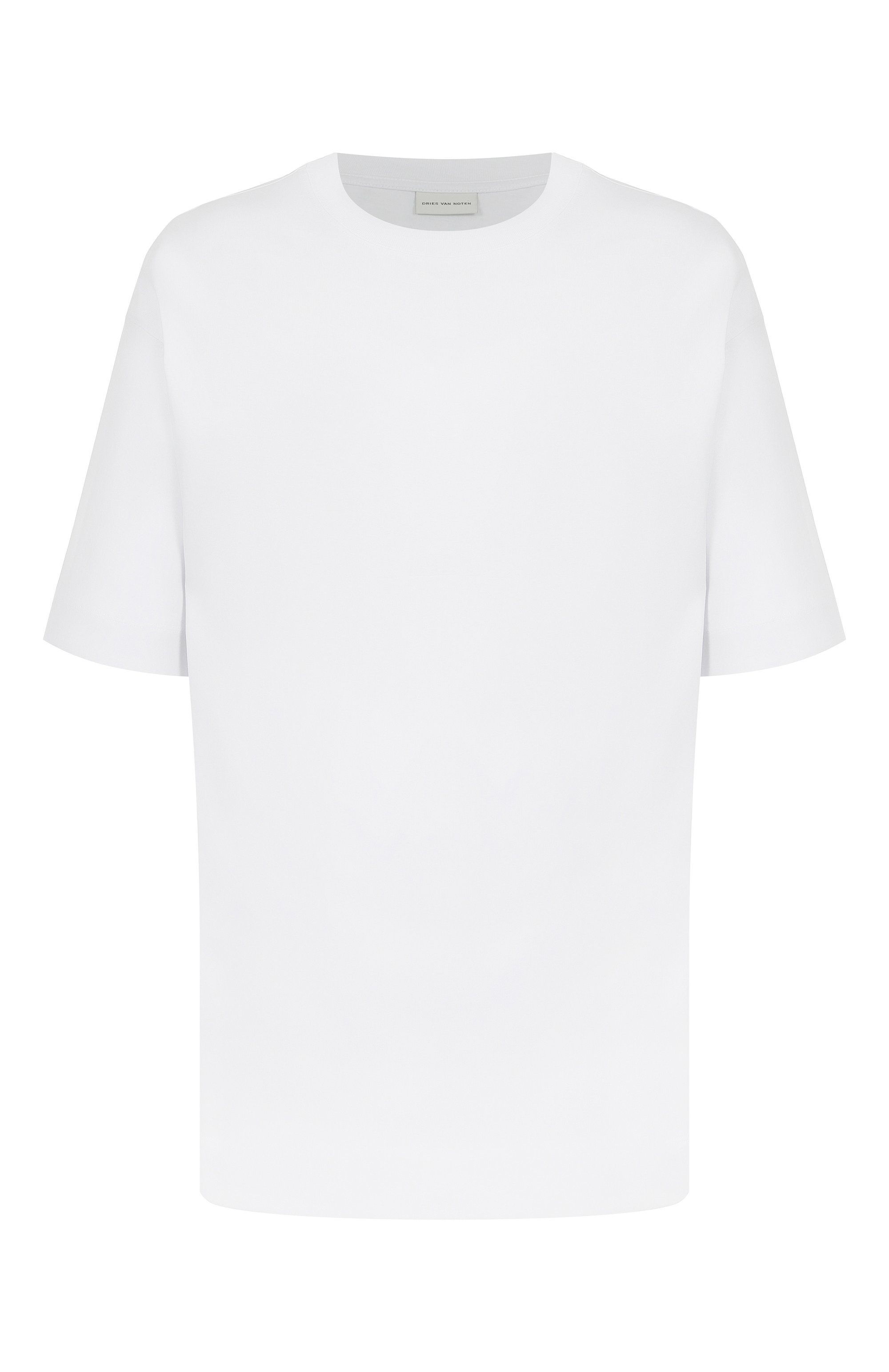 Хлопковая футболка DRIES VAN NOTEN белого цвета по цене 31650 руб., арт. 021111-2603-001, фото 1 Хлопковая футболка DRIES VAN NOTEN, арт. 021111-2603-001, фото 1