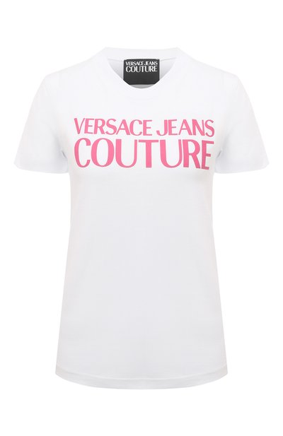 Женская хлопковая футболка VERSACE JEANS COUTURE, арт. 74HAHT03/CJ000