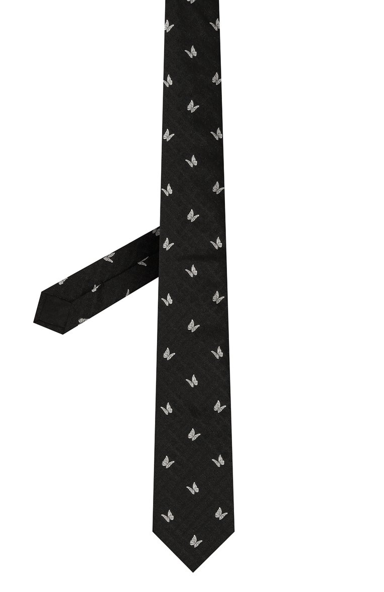 Мужской шелковый галстук DOLCE & GABBANA черного цвета, арт. GT147E/G0JRE | Фото 3 (Материал: Текстиль, Шелк; Нос: Не проставлено; Принт: С принтом)