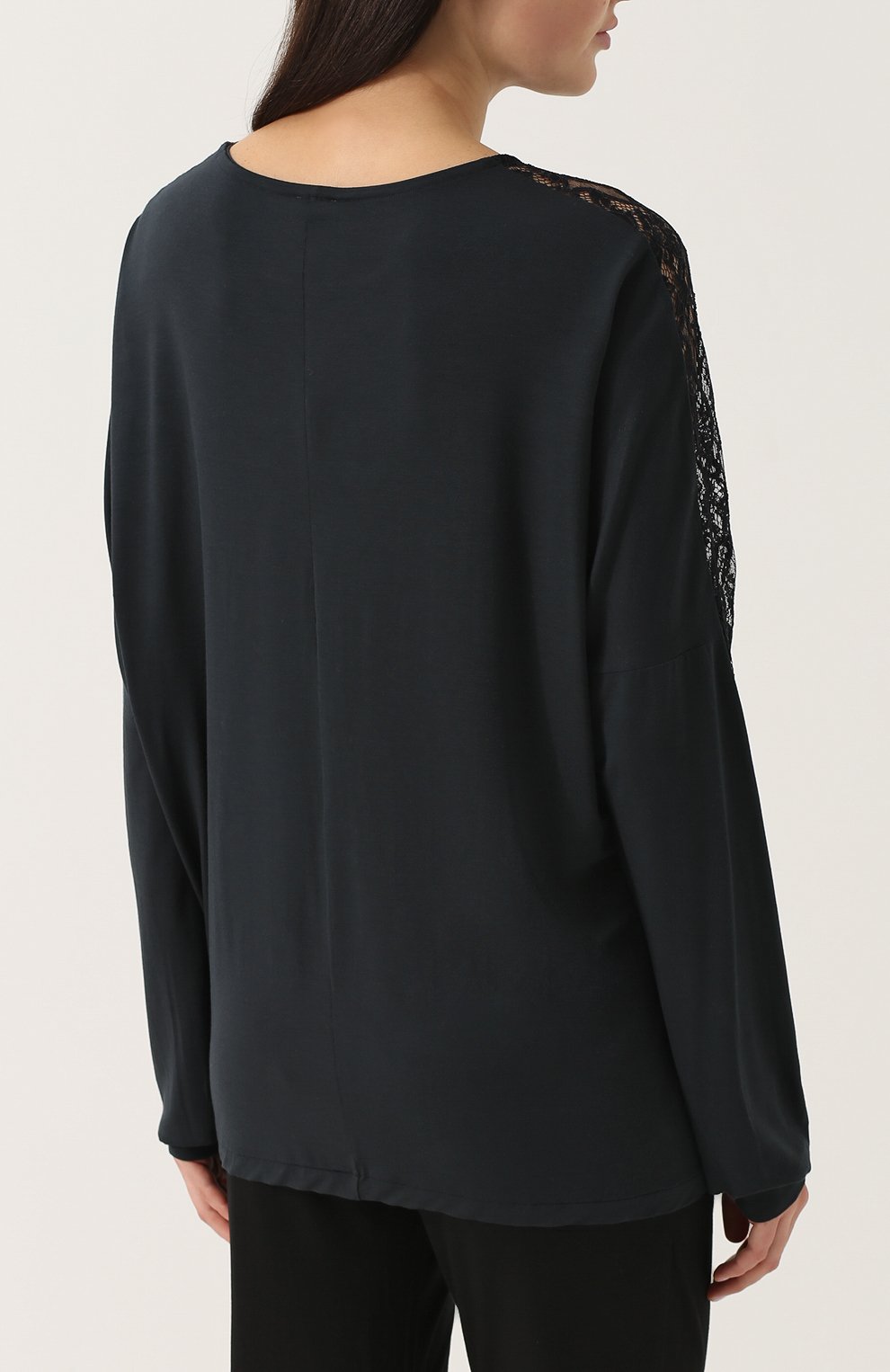 Лонгслив с круглым вырезом и кружевной вставкой ZIMMERLI, арт. 762-3954, фото 4