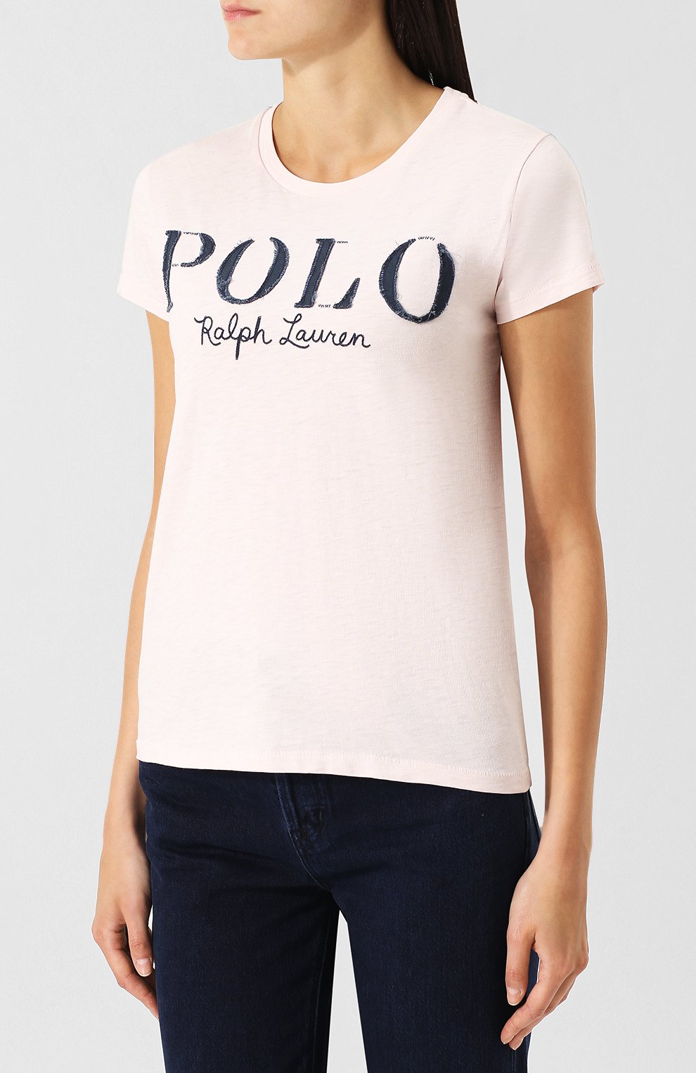 Хлопковая футболка с круглым вырезом и логотипом бренда POLO RALPH LAUREN, арт. 211719204, фото 3