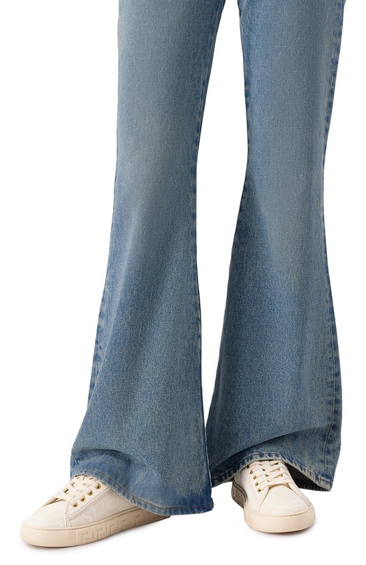 Текстильные кеды Barocco Greca Versace 1013568/1A09449 Кремовый  1013568/1A09449 Фото 3