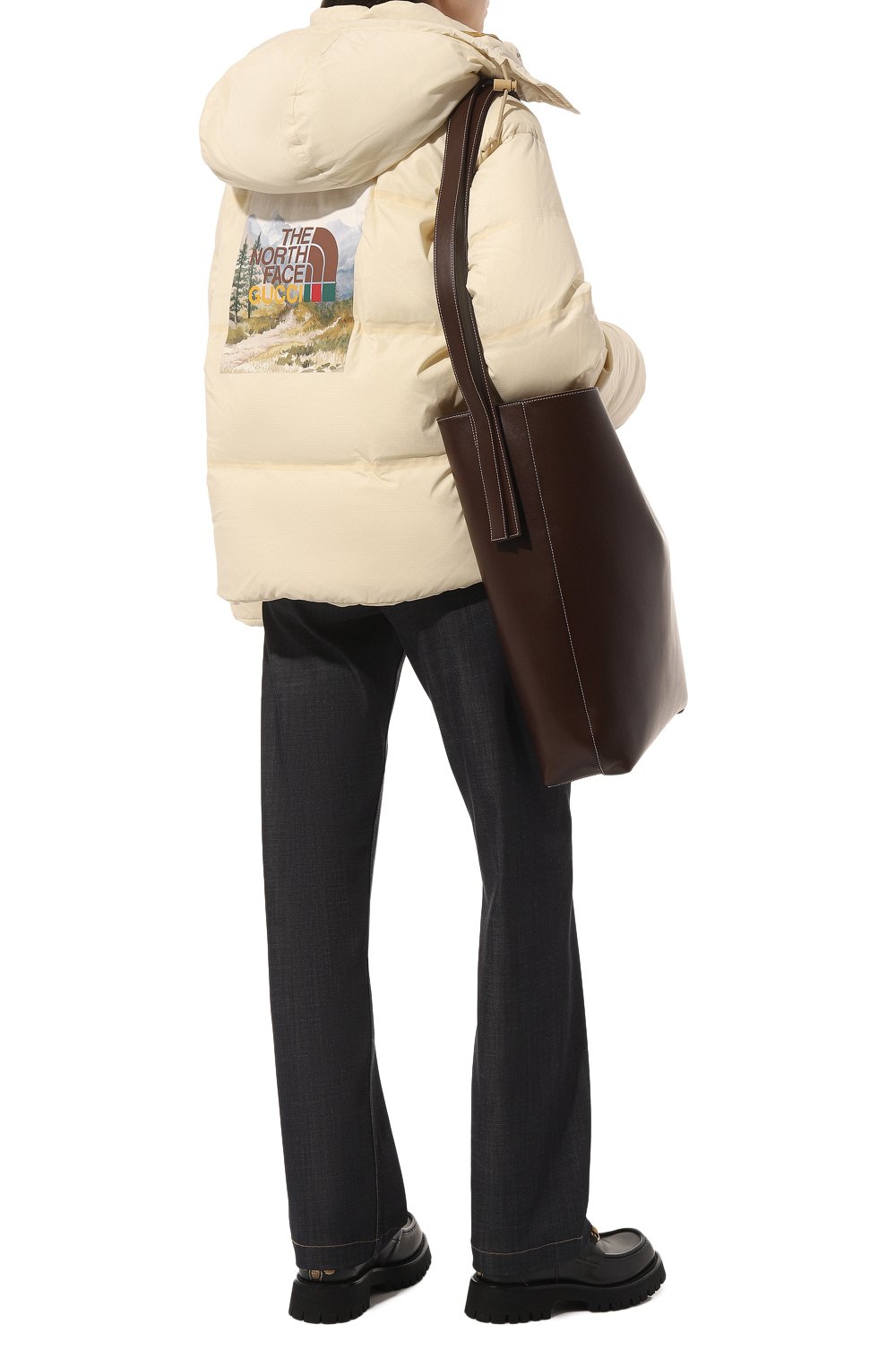 Пуховик the north face x gucci GUCCI кремового цвета по цене 302400 руб., арт. 663735 XAAC9, фото 2 Пуховик the north face x gucci GUCCI, арт. 663735 XAAC9, фото 2