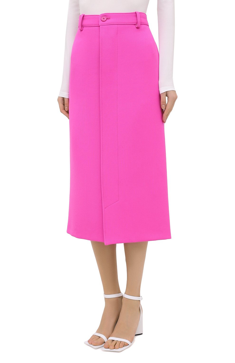 Шерстяная юбка BALENCIAGA фуксия цвета по цене 79950 руб., арт. 626564/TIU06, фото 3 Шерстяная юбка BALENCIAGA, арт. 626564/TIU06, фото 3
