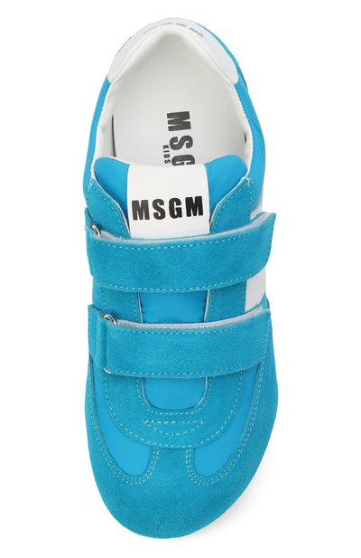 Комбинированные кеды MSGM KIDS голубого цвета по цене 31350 руб., арт. 82476/VAR4_001, фото 4 Комбинированные кеды MSGM KIDS, арт. 82476/VAR4_001, фото 4