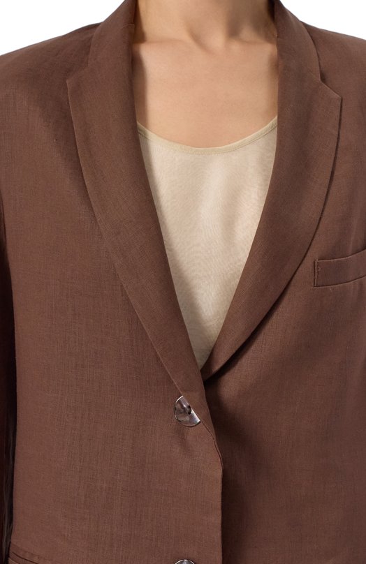 Льняной жакет Albus Lumen AL.RT25.006.CLASSICBLAZER Коричневый  AL.RT25.006.CLASSICBLAZER Фото 5