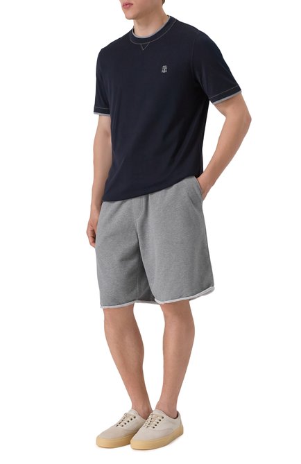 Мужские хлопковые шорты BRUNELLO CUCINELLI, арт. MN05N3379G