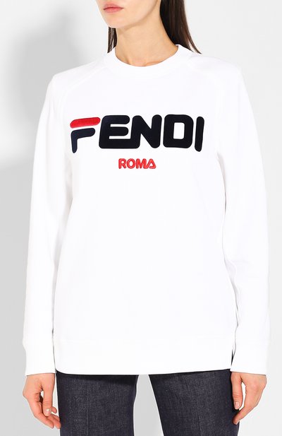 Хлопковый пуловер с логотипом бренда FENDI, арт. FS7067 A5GM, фото 3
