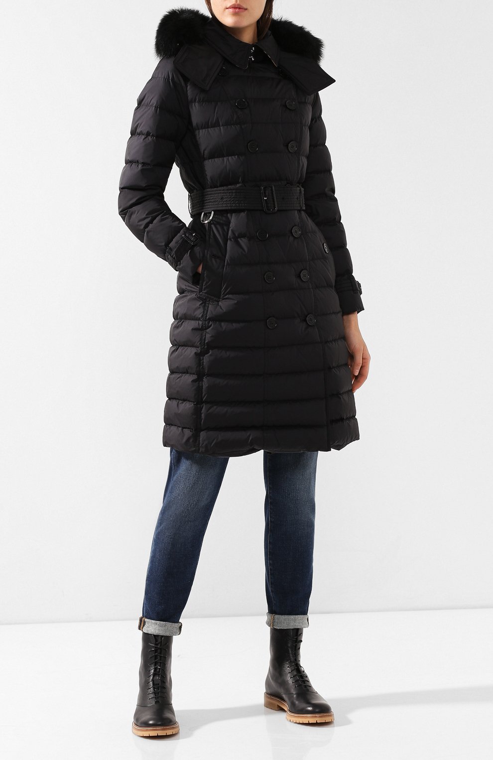 Пуховик с капюшоном BURBERRY черного цвета по цене 191500 руб., арт. 8003844, фото 2 Пуховик с капюшоном BURBERRY, арт. 8003844, фото 2