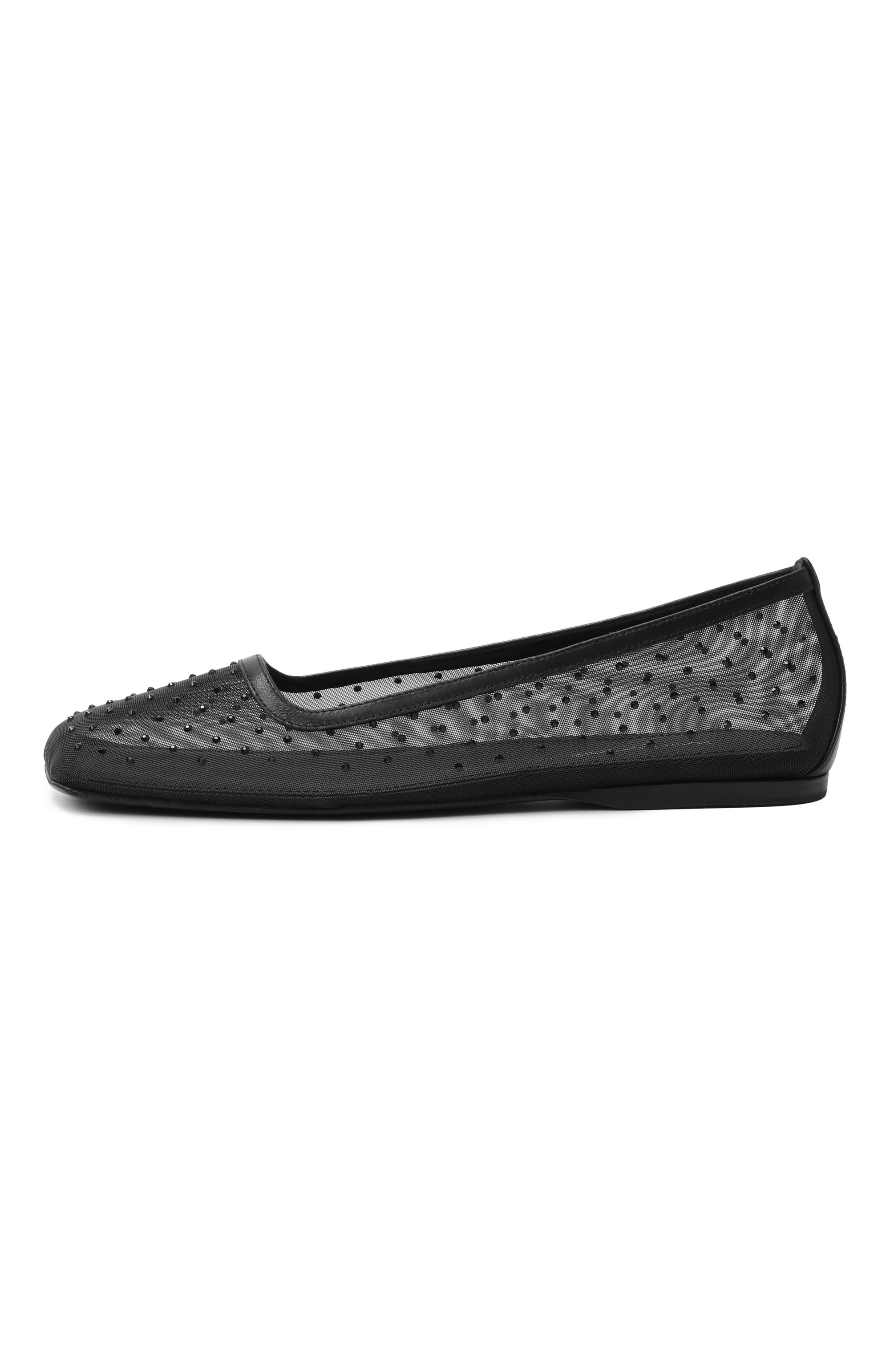 Текстильные балетки kiki MATTIA CAPEZZANI, арт. W461/RETE+NAPPA/BLACK BLACK STRASS, фото 4