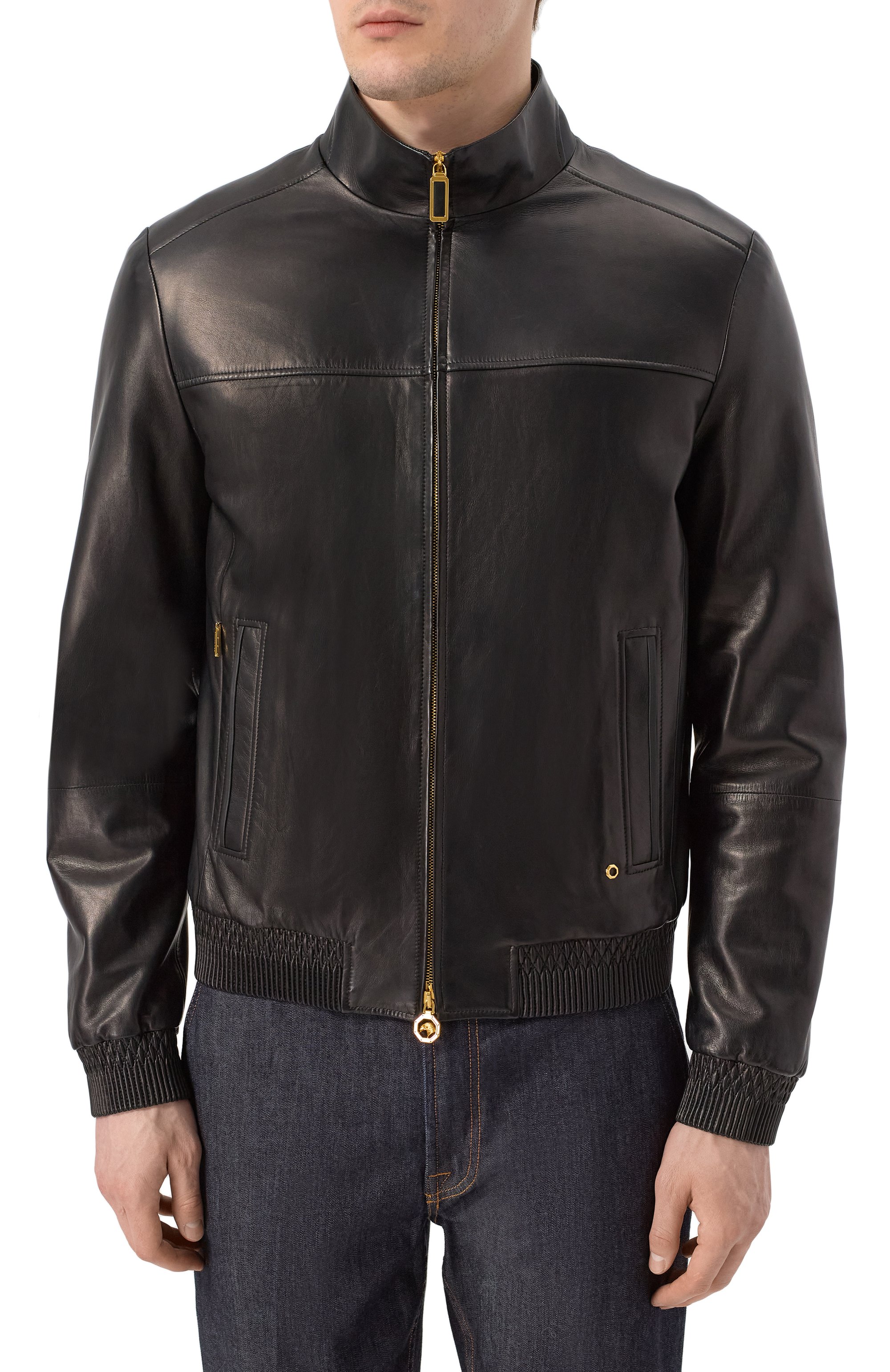 Кожаный бомбер STEFANO RICCI черного цвета по цене 782000 руб., арт. M7J4300060/NPGLLU, фото 3 Кожаный бомбер STEFANO RICCI, арт. M7J4300060/NPGLLU, фото 3