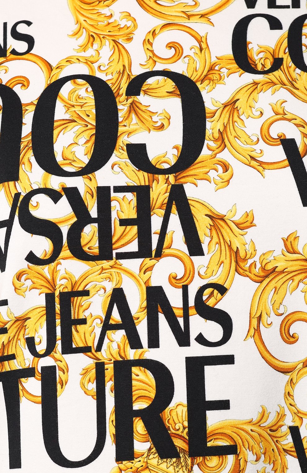 Хлопковая футболка VERSACE JEANS COUTURE белого цвета по цене 13800 руб., арт. B2HUA706-UDP606/S0589, фото 5 Хлопковая футболка VERSACE JEANS COUTURE, арт. B2HUA706-UDP606/S0589, фото 5