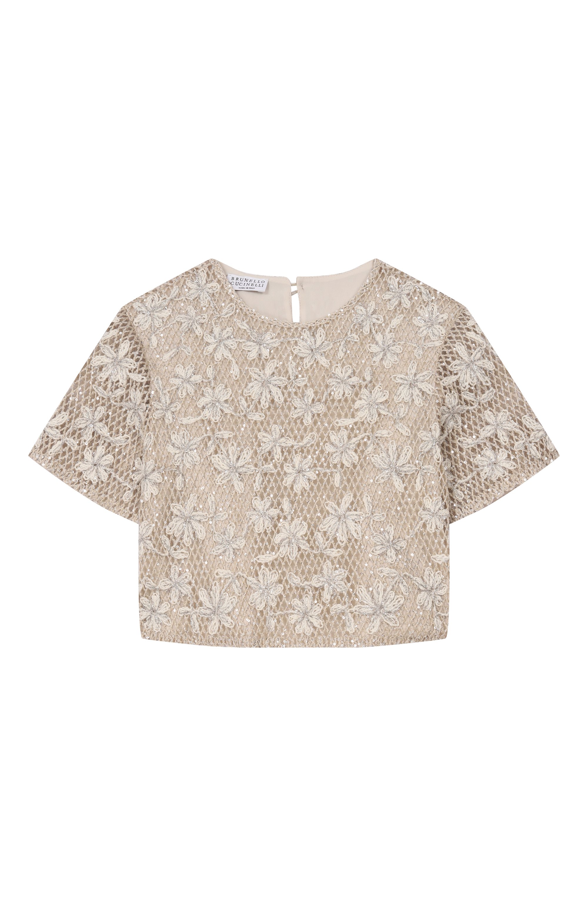 Блузка с отделкой пайетками BRUNELLO CUCINELLI, арт. BA156S016B, фото 1