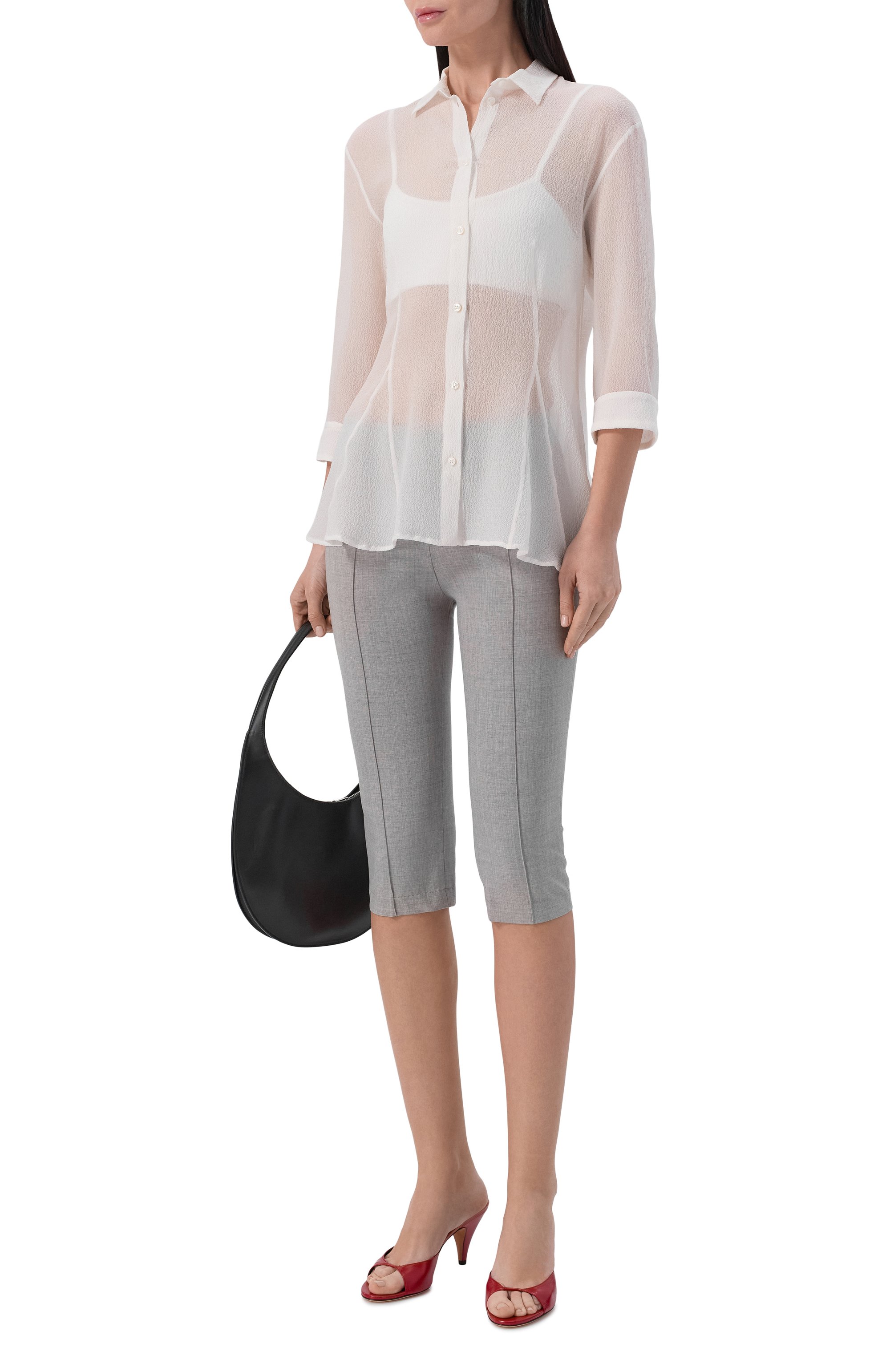 Шелковая блузка GOOROO белого цвета по цене 74520 руб., арт. BL026-2200-101-SS26, фото 2 Шелковая блузка GOOROO, арт. BL026-2200-101-SS26, фото 2