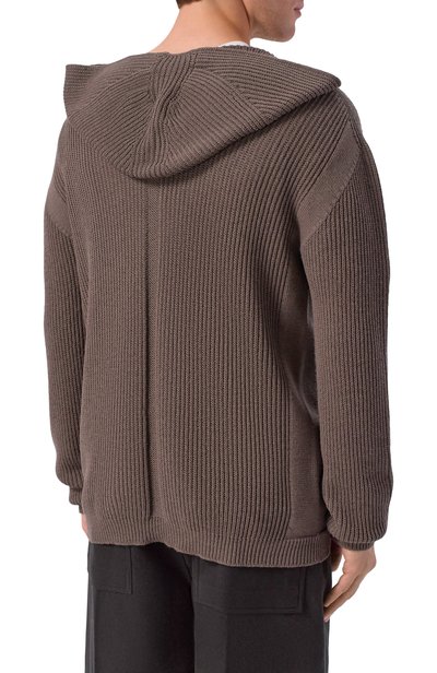 Шерстяной кардиган RICK OWENS темно-серого цвета по цене 114500 руб., арт. RU02F4647/KWVH, фото 4 Шерстяной кардиган RICK OWENS, арт. RU02F4647/KWVH, фото 4