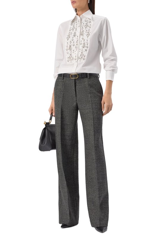 Хлопковая рубашка Dolce & Gabbana F5T16Z/FU5T9 Белый  F5T16Z/FU5T9 Фото 2