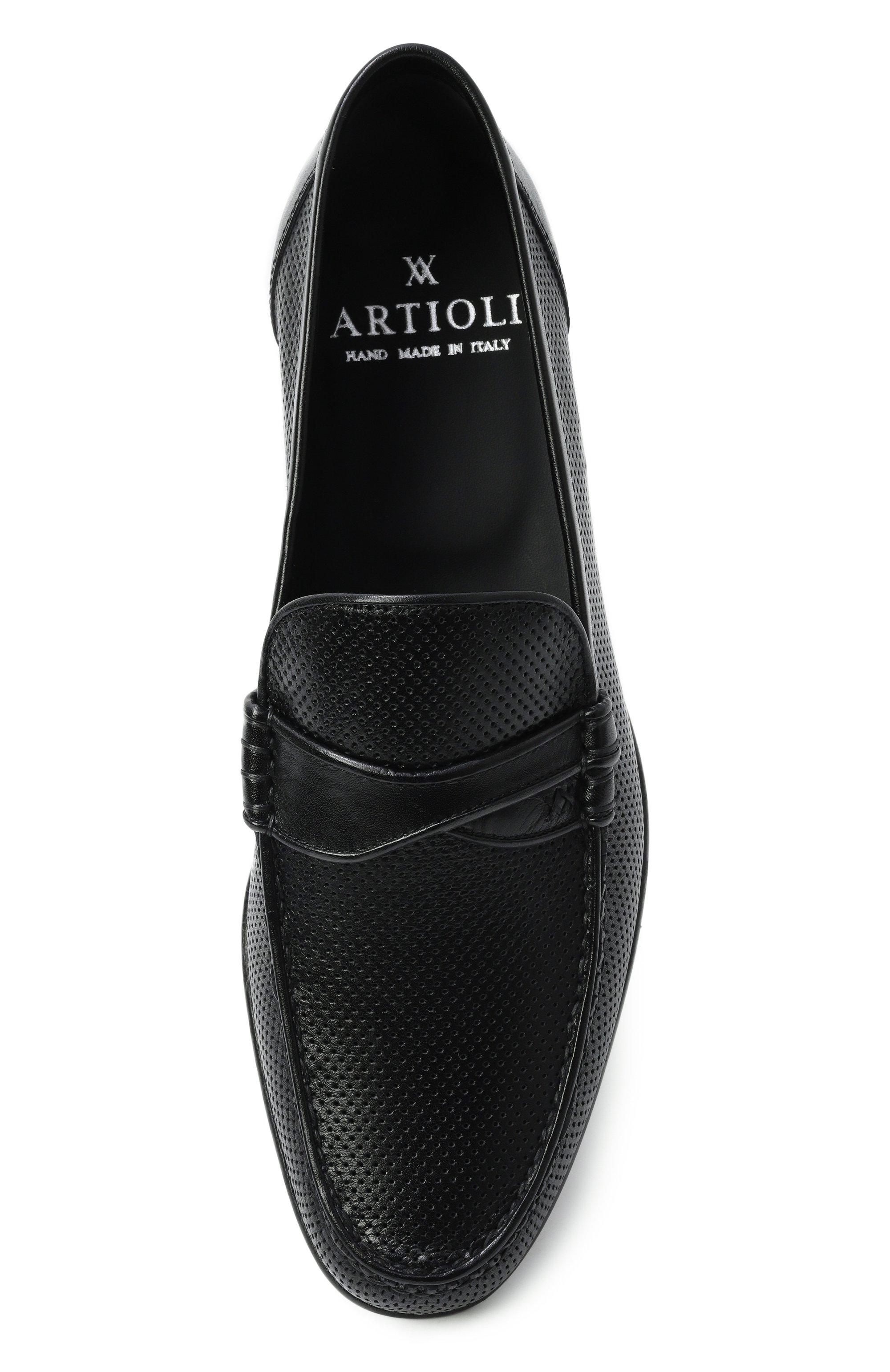Кожаные лоферы ARTIOLI черного цвета по цене 149500 руб., арт. 947/KA, фото 5 Кожаные лоферы ARTIOLI, арт. 947/KA, фото 5