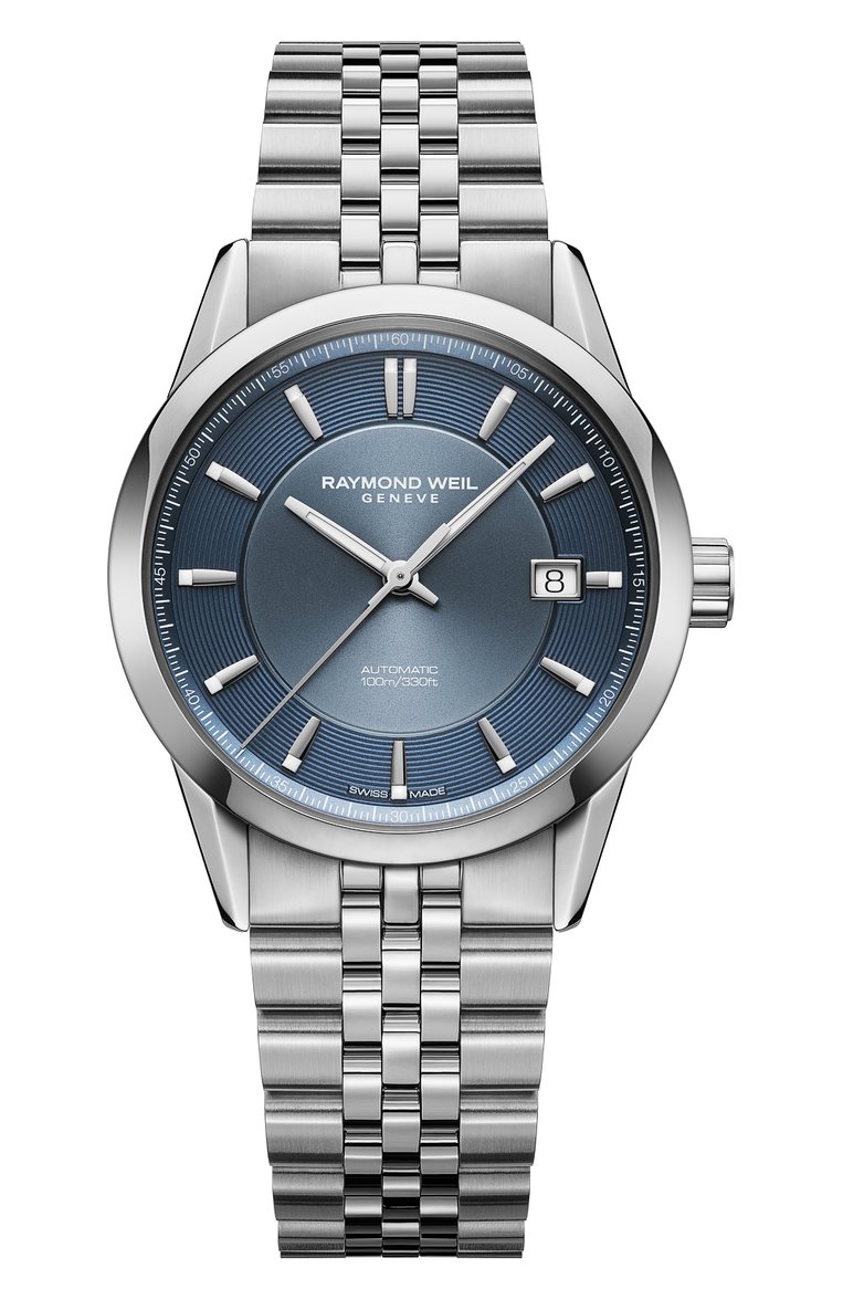 Мужские часы freelancer RAYMOND WEIL бесцветного цвета, арт. 2771-ST-50051 | Фото 1 (Цвет циферблата: Синий; Механизм: Автомат; Региональные ограничения белый список (Axapta Mercury): Не проставлено; Материал корпуса: Сталь; Нос: Не проставлено; Ограничения доставки: m-style)